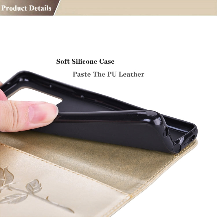 For Xiaomi Redmi 9T Rose Embossed Horizontal Flip PU Leather Case with Holder & Card Slots & Wallet(Gold) - Xiaomi Cases by buy2fix | Online Shopping UK | buy2fix