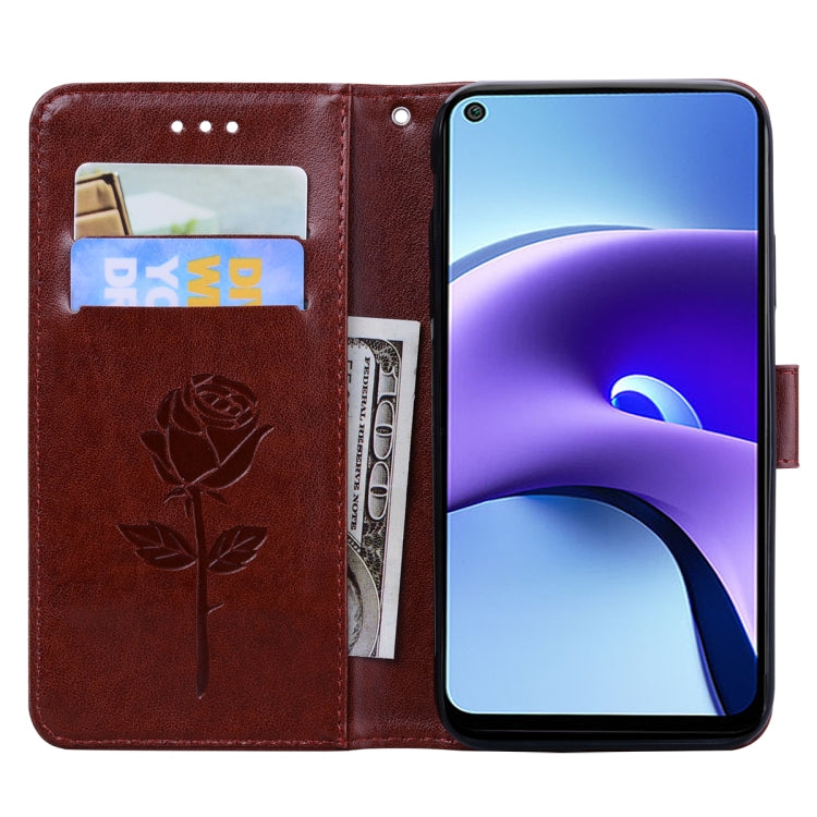For Xiaomi Redmi Note 9T 5G Rose Embossed Horizontal Flip PU Leather Case with Holder & Card Slots & Wallet(Brown) - Xiaomi Cases by buy2fix | Online Shopping UK | buy2fix