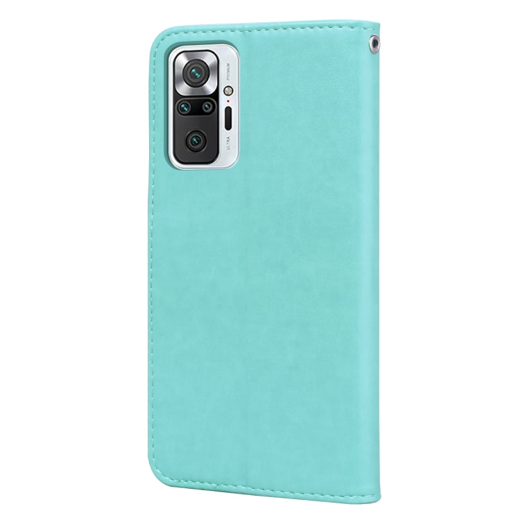 For Xiaomi Redmi Note 10 Pro Rose Embossed Horizontal Flip PU Leather Case with Holder & Card Slots & Wallet(Green) - Xiaomi Cases by buy2fix | Online Shopping UK | buy2fix