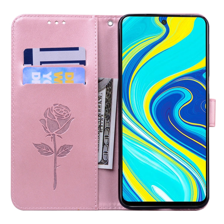 For Xiaomi Mi 10T Lite 5G Rose Embossed Horizontal Flip PU Leather Case with Holder & Card Slots & Wallet(Rose Gold) - Xiaomi Cases by buy2fix | Online Shopping UK | buy2fix