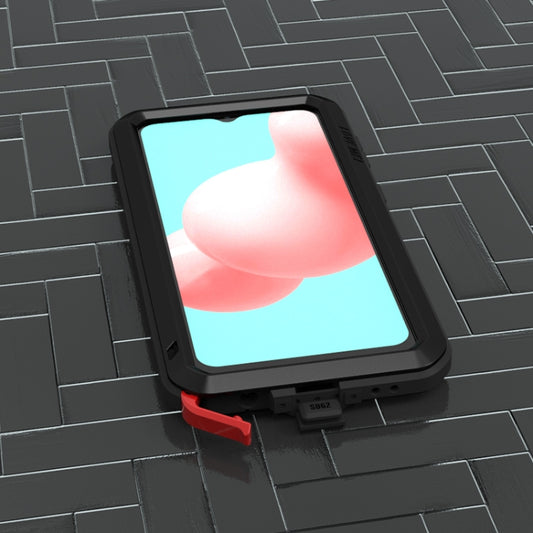 For Samsung Galaxy A32 5G LOVE MEI Metal Shockproof Waterproof Dustproof Protective Case with Glass(Black) by LOVE MEI