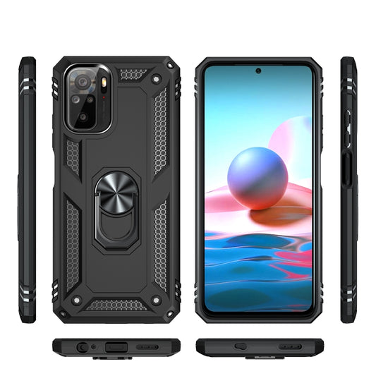 For Xiaomi Redmi Note 10 / Note 10s Shockproof TPU + PC Protective Case with 360 Degree Rotating Holder(Black) by buy2fix