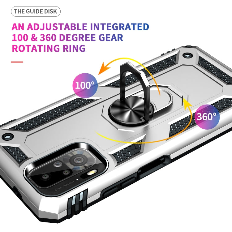For Xiaomi Redmi Note 10 / Note 10s Shockproof TPU + PC Protective Case with 360 Degree Rotating Holder(Silver) - Xiaomi Cases by buy2fix | Online Shopping UK | buy2fix