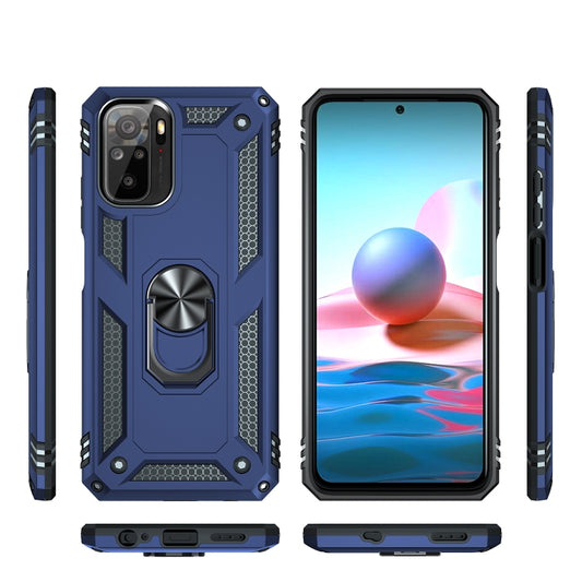 For Xiaomi Redmi Note 10 / Note 10s Shockproof TPU + PC Protective Case with 360 Degree Rotating Holder(Blue) by buy2fix