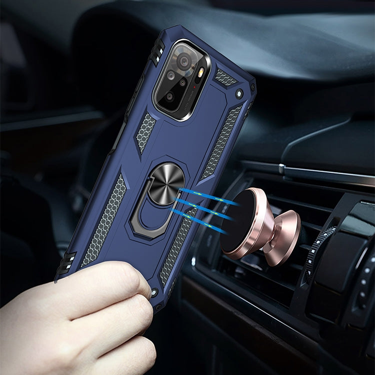 For Xiaomi Redmi Note 10 / Note 10s Shockproof TPU + PC Protective Case with 360 Degree Rotating Holder(Blue) - Xiaomi Cases by buy2fix | Online Shopping UK | buy2fix