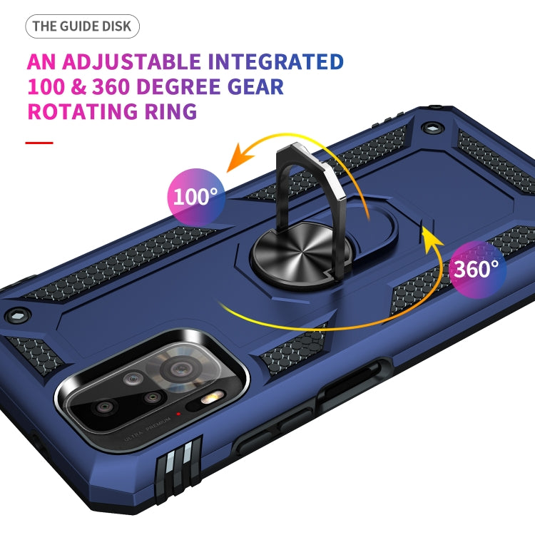 For Xiaomi Redmi Note 10 / Note 10s Shockproof TPU + PC Protective Case with 360 Degree Rotating Holder(Blue) - Xiaomi Cases by buy2fix | Online Shopping UK | buy2fix