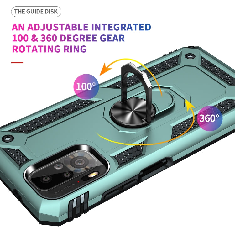 For Xiaomi Redmi Note 10 / Note 10s Shockproof TPU + PC Protective Case with 360 Degree Rotating Holder(Dark Green) - Xiaomi Cases by buy2fix | Online Shopping UK | buy2fix