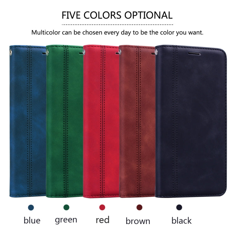 For Huawei P smart 2021 Frosted Business Magnetic Horizontal Flip PU Leather Case with Holder & Card Slot & Lanyard(Green) by AutSpace