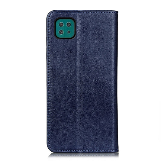 For Samsung Galaxy A22 5G(EU Version) Magnetic Crazy Horse Texture Horizontal Flip Leather Case with Holder & Card Slots & Wallet(Blue) by buy2fix