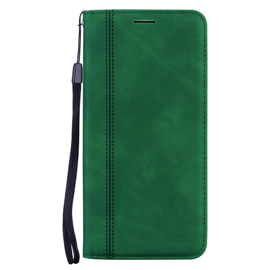 For Samsung Galaxy A12 5G Frosted Business Magnetic Horizontal Flip PU Leather Case with Holder & Card Slot & Lanyard(Green) by buy2fix