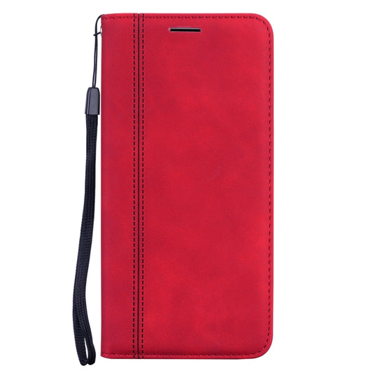 For Samsung Galaxy A52 5G / 4G Frosted Business Magnetic Horizontal Flip PU Leather Case with Holder & Card Slot & Lanyard(Red) by buy2fix