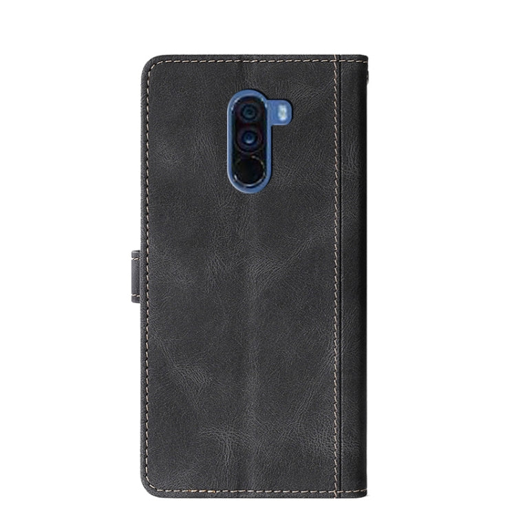 For Xiaomi Pocophone F1 Stitching Skin Feel Magnetic Buckle Horizontal Flip PU Leather Case with Holder & Card Slots & Wallet(Black) - Xiaomi Cases by buy2fix | Online Shopping UK | buy2fix