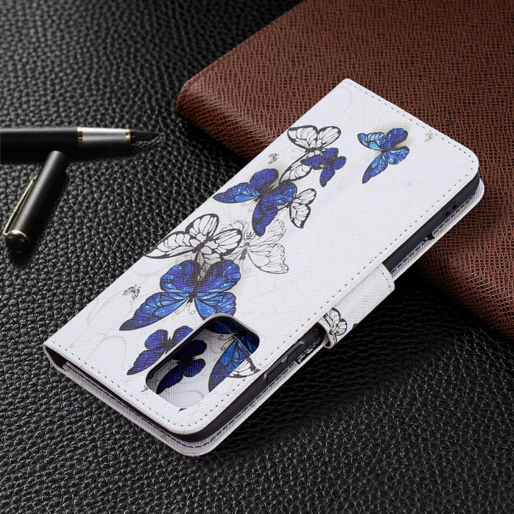 For Xiaomi Redmi Note 10 Pro Colored Drawing Pattern Horizontal Flip Leather Case with Holder & Card Slots & Wallet(Blue Butterflies) by buy2fix