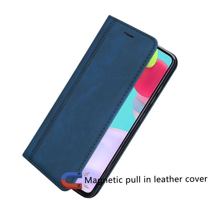 For Xiaomi Redmi Note 10 4G Frosted Business Magnetic Horizontal Flip PU Leather Case with Holder & Card Slot & Lanyard(Blue) - Xiaomi Cases by buy2fix | Online Shopping UK | buy2fix