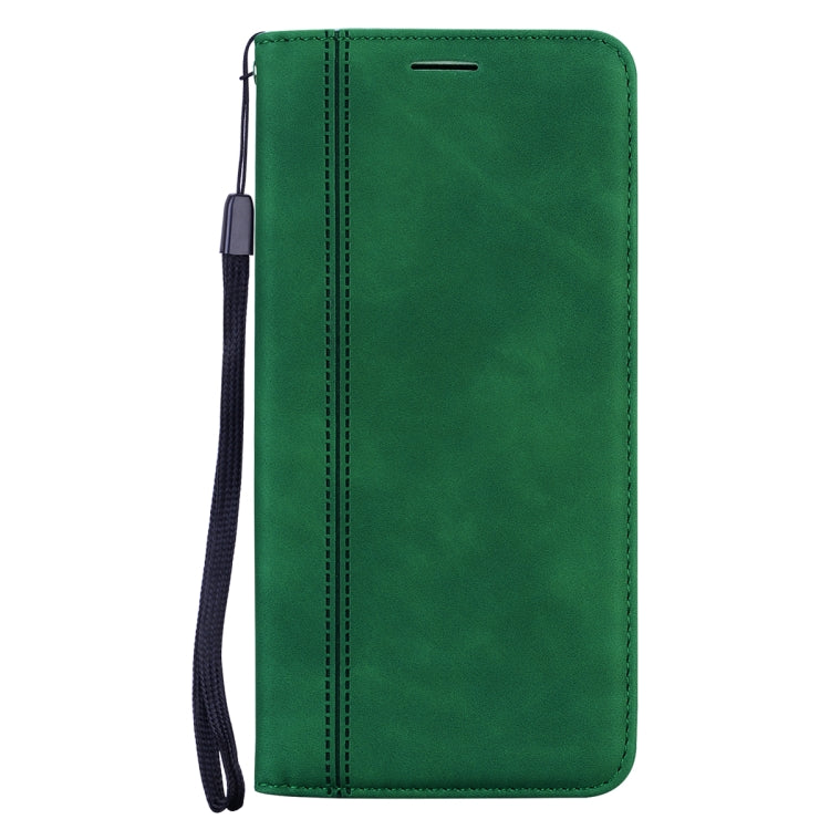 For Xiaomi Redmi Note 10 4G Frosted Business Magnetic Horizontal Flip PU Leather Case with Holder & Card Slot & Lanyard(Green) - Xiaomi Cases by buy2fix | Online Shopping UK | buy2fix