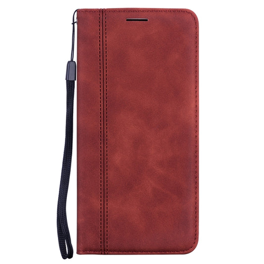 For Xiaomi Redmi Note 10 4G Frosted Business Magnetic Horizontal Flip PU Leather Case with Holder & Card Slot & Lanyard(Brown) by buy2fix