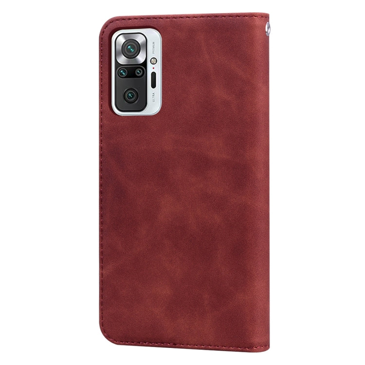For Xiaomi Redmi Note 10 Pro Frosted Business Magnetic Horizontal Flip PU Leather Case with Holder & Card Slot & Lanyard(Brown) - Xiaomi Cases by buy2fix | Online Shopping UK | buy2fix