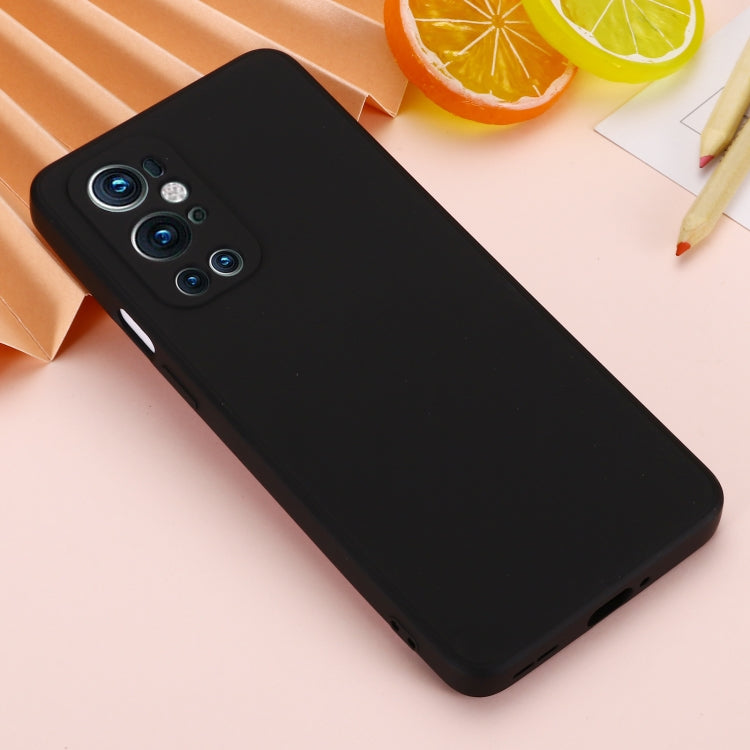 For OnePlus 9 Pro Solid Color Liquid Silicone Dropproof Full Coverage Protective Case(Black) by buy2fix