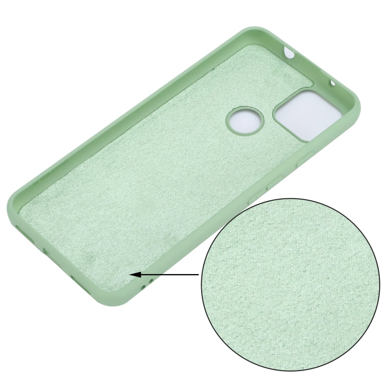 For Google Pixel 5A Solid Color Liquid Silicone Dropproof Full Coverage Protective Case(Green) - Google Cases by buy2fix | Online Shopping UK | buy2fix