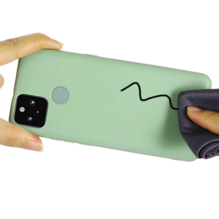 For Google Pixel 5A Solid Color Liquid Silicone Dropproof Full Coverage Protective Case(Green) - Google Cases by buy2fix | Online Shopping UK | buy2fix