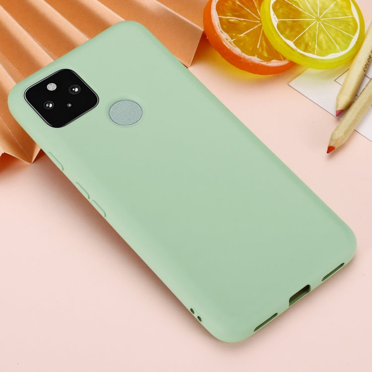 For Google Pixel 5A Solid Color Liquid Silicone Dropproof Full Coverage Protective Case(Green) - Google Cases by buy2fix | Online Shopping UK | buy2fix