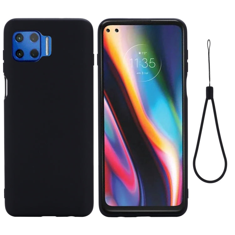 For Motorola Moto G 5G Plus Solid Color Liquid Silicone Dropproof Full Coverage Protective Case(Black) - Motorola Cases by buy2fix | Online Shopping UK | buy2fix