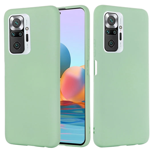 For Xiaomi Redmi Note 10 Pro Max Solid Color Liquid Silicone Dropproof Full Coverage Protective Case(Green) by buy2fix