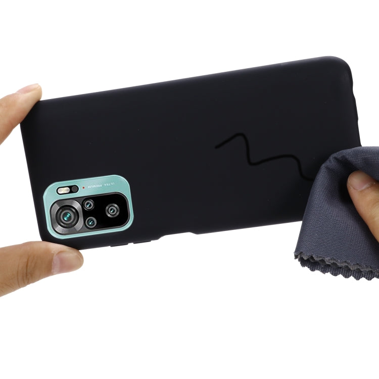 For Xiaomi Redmi Note 10S Solid Color Liquid Silicone Dropproof Full Coverage Protective Case(Black) - Xiaomi Cases by buy2fix | Online Shopping UK | buy2fix