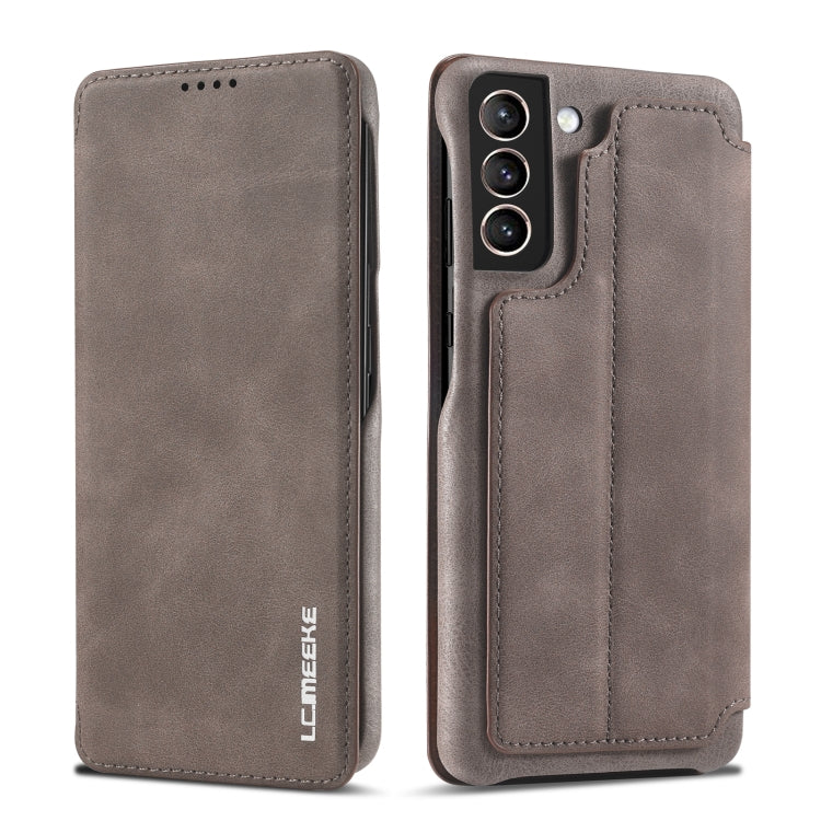 For Samsung Galaxy S21 FE LC.IMEEKE Hon Ancient Series Horizontal Flip Leather Case with Holder & Card Slot(Coffee) - Galaxy Phone Cases by LC.IMEEKE | Online Shopping UK | buy2fix