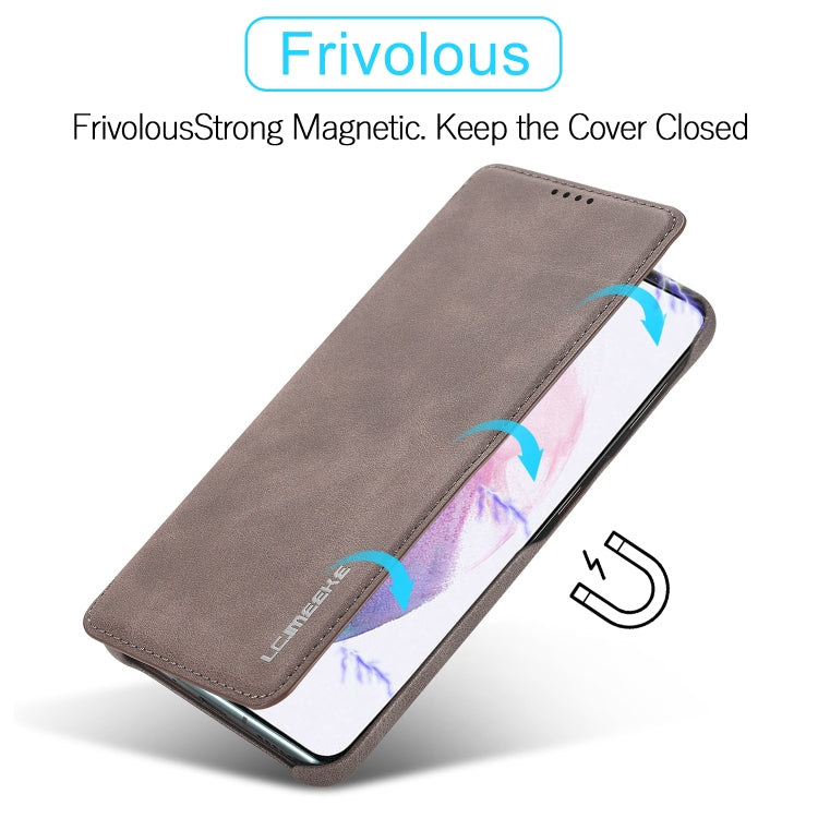 For Samsung Galaxy S21 FE LC.IMEEKE Hon Ancient Series Horizontal Flip Leather Case with Holder & Card Slot(Coffee) - Galaxy Phone Cases by LC.IMEEKE | Online Shopping UK | buy2fix