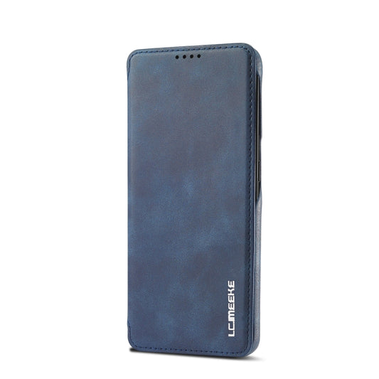 For Samsung Galaxy S21 FE LC.IMEEKE Hon Ancient Series Horizontal Flip Leather Case with Holder & Card Slot(Blue) by LC.IMEEKE