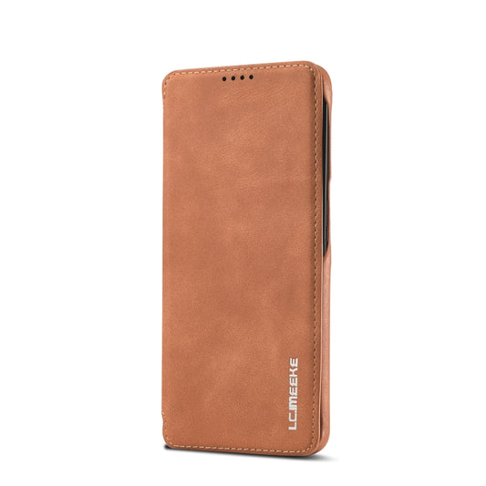 For Samsung Galaxy S21 FE LC.IMEEKE Hon Ancient Series Horizontal Flip Leather Case with Holder & Card Slot(Brown) by LC.IMEEKE