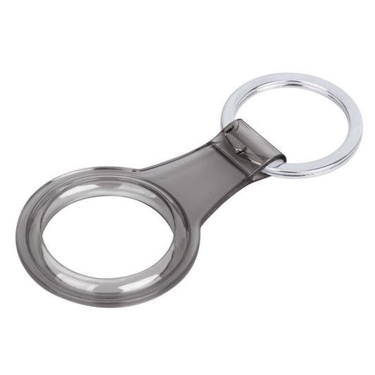 Anti-scratch Clear TPU Shockproof Protective Cover Soft Case with Keychain Ring Loop For AirTag(Transparent Grey) by buy2fix