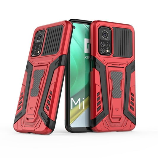 For Xiaomi Mi 10T 5G / 10T Pro 5G War Chariot Series Armor All-inclusive Shockproof PC + TPU Protective Case with Invisible Holder(Red) by buy2fix