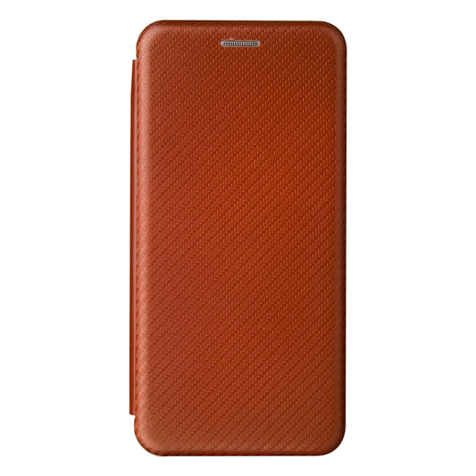 For Samsung Galaxy S21 FE Carbon Fiber Texture Horizontal Flip TPU + PC + PU Leather Case with Card Slot(Brown) by buy2fix