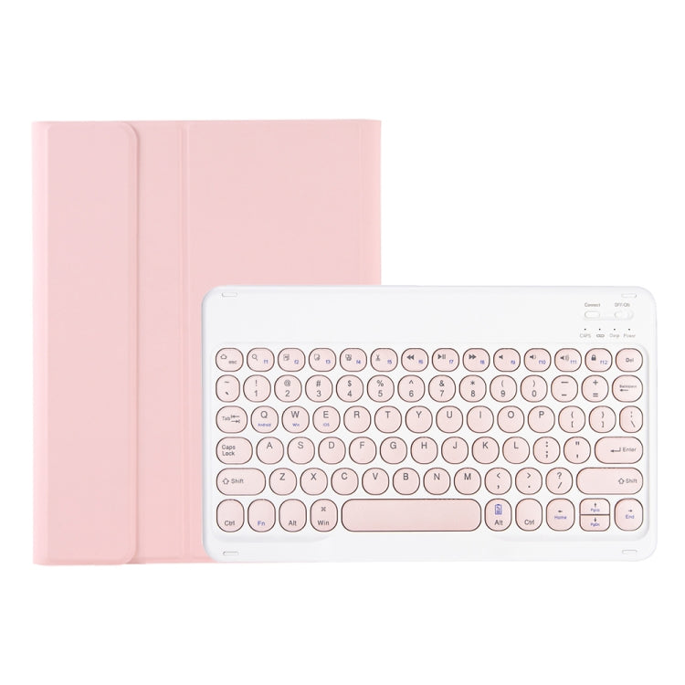 YT11B Detachable Candy Color Skin Feel Texture Round Keycap Bluetooth Keyboard Leather Case For iPad Air 4 2020 / Air 5 2022 / Pro 11 inch 2022 / 2021 / 2020 / 2018(Pink) - For iPad Pro by buy2fix | Online Shopping UK | buy2fix