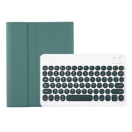 YT07B Detachable Candy Color Skin Feel Texture Round Keycap Bluetooth Keyboard Leather Case For iPad 9.7 inch 2018 & 2017 / Pro 9.7 inch / Air 2 / Air(Dark Green) by buy2fix