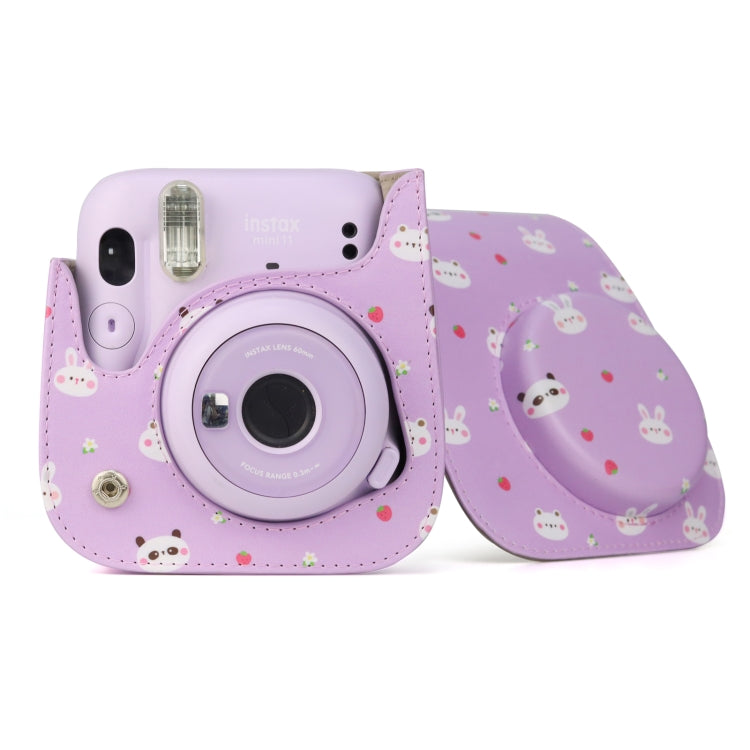 Painted Series Camera Bag with Shoulder Strap for Fujifilm Instax mini 11(Fruit Animal) by buy2fix