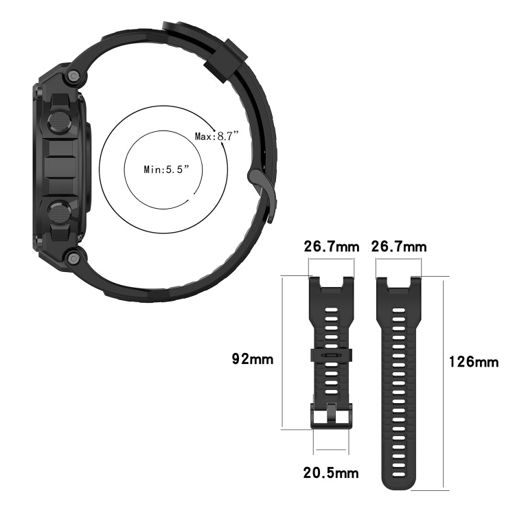 For Amazfit T-Rex Pro / Amazfit T-Rex Silicone Watch Band with Dismantling Tools, One Size(Dark Grey) - Watch Bands by buy2fix | Online Shopping UK | buy2fix