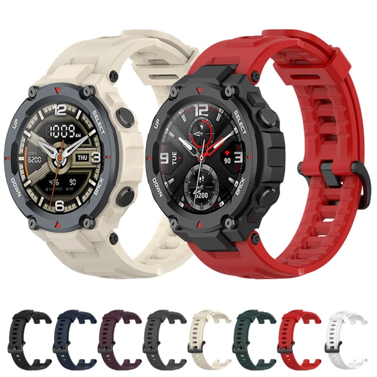 For Amazfit T-Rex Pro / Amazfit T-Rex Silicone Watch Band with Dismantling Tools, One Size(Black) by buy2fix