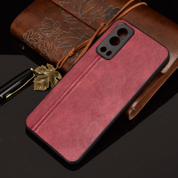 For vivo Y72 5G / iQOO Z3 5G Shockproof Sewing Cow Pattern Skin PC + PU + TPU Case(Red) by buy2fix