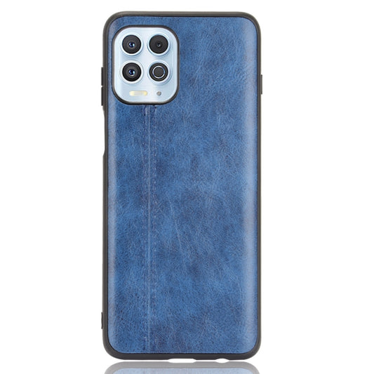For Motorola Edge S / Moto G100 Shockproof Sewing Cow Pattern Skin PC + PU + TPU Case(Blue) by buy2fix