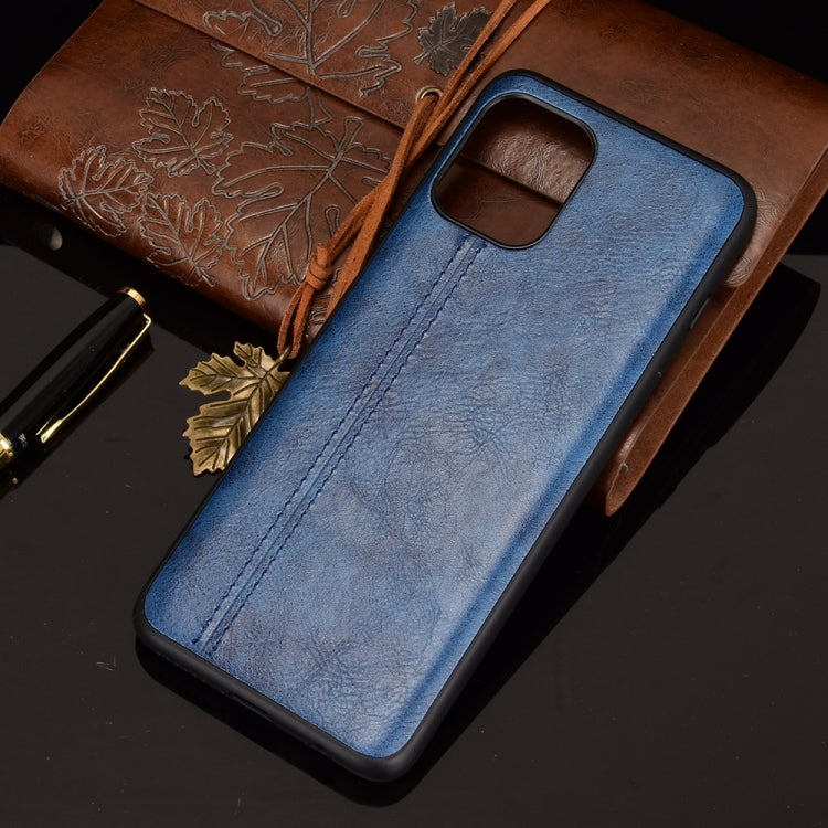 For Motorola Edge S / Moto G100 Shockproof Sewing Cow Pattern Skin PC + PU + TPU Case(Blue) by buy2fix