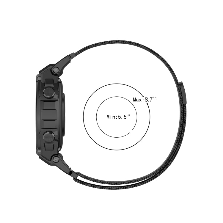 For Amazfit T-Rex Pro / Amazfit T-Rex Milanese Magnetic Metal Watch Band(Black) - Watch Bands by buy2fix | Online Shopping UK | buy2fix