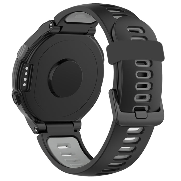 For Garmin Forerunner 220/230/235/620/630/735XT Two-color Silicone Watch Band(Black+Grey) - Watch Bands by buy2fix | Online Shopping UK | buy2fix