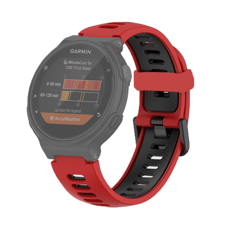 For Garmin Forerunner 220/230/235/620/630/735XT Two-color Silicone Watch Band(Red+Black) - Watch Bands by buy2fix | Online Shopping UK | buy2fix
