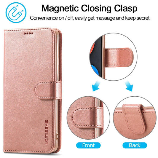 For OPPO Realme C21 / C20 LC.IMEEKE Calf Texture Horizontal Flip Leather Case, with Holder & Card Slots & Wallet(Rose Gold) by LC.IMEEKE