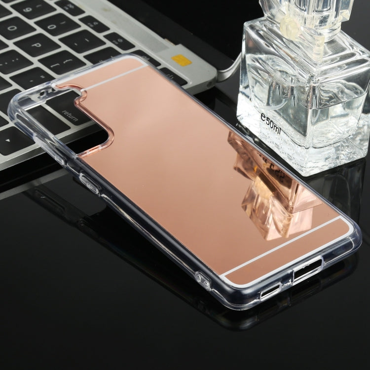 For Samsung Galaxy S21 5G TPU + Acrylic Luxury Plating Mirror Phone Case Cover(Rose Gold) - Galaxy S21 5G Cases by buy2fix | Online Shopping UK | buy2fix
