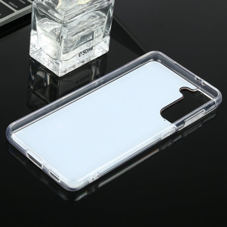 For Samsung Galaxy S21 5G TPU + Acrylic Luxury Plating Mirror Phone Case Cover(Rose Gold) - Galaxy S21 5G Cases by buy2fix | Online Shopping UK | buy2fix