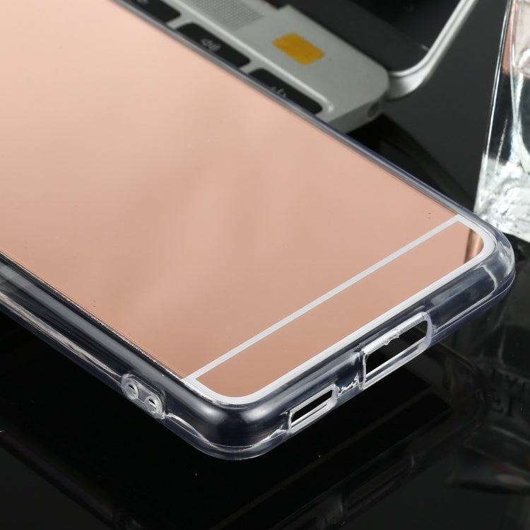 For Samsung Galaxy S21 5G TPU + Acrylic Luxury Plating Mirror Phone Case Cover(Rose Gold) - Galaxy S21 5G Cases by buy2fix | Online Shopping UK | buy2fix